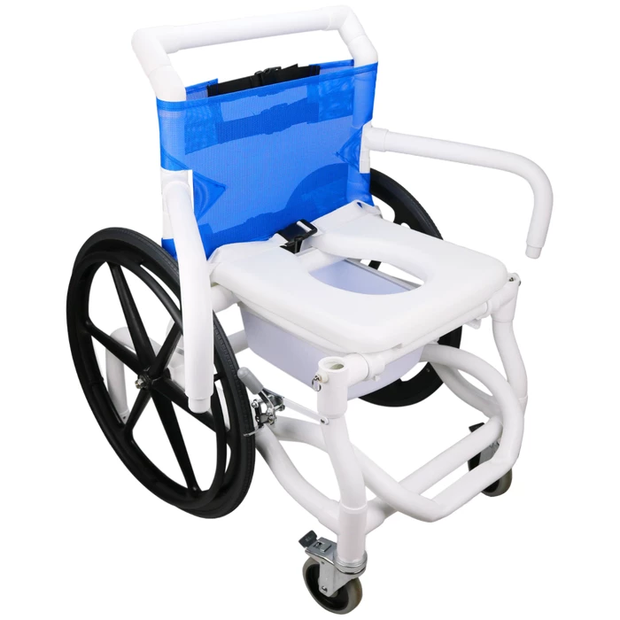 Self-Propelled Shower/Commode Chair With Swing Arms