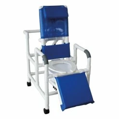 Wheeled Reclining Shower/Commode Chair With Legrest