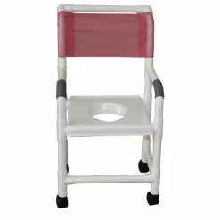 Shower/Commode Chair With Snap On Toilet Seat