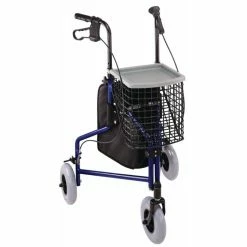 3 Wheel Steel Rollator - Blue