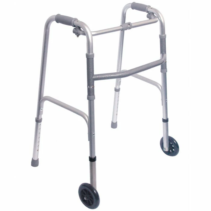 Single Button Walker With 5" Wheels